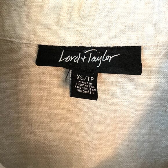 Lord & Taylor Woman's 100% Linen Shirt - Oatmeal light beige-Sz. XS - Picture 2 of 7